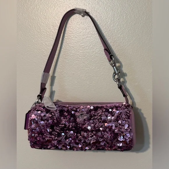 NWOT Coach Nolita Barrel Bag Lilac Sequins - Picture 4 of 8